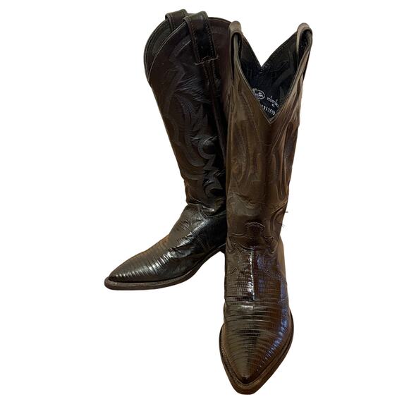 Justin L4786 Exotic Lizard Size Women's 6.5C Western Leather Cowboy Boots EUC - Picture 1 of 13